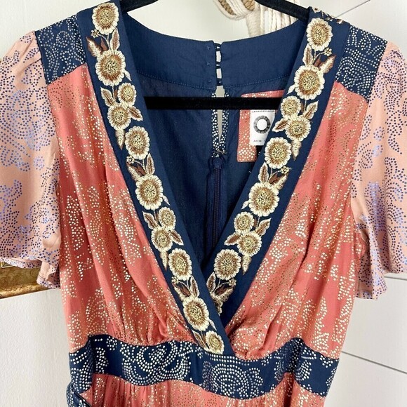 Anthropologie Akemi + Kin Sofia Metallic Jumpsuit Size US 4 - Picture 6 of 13